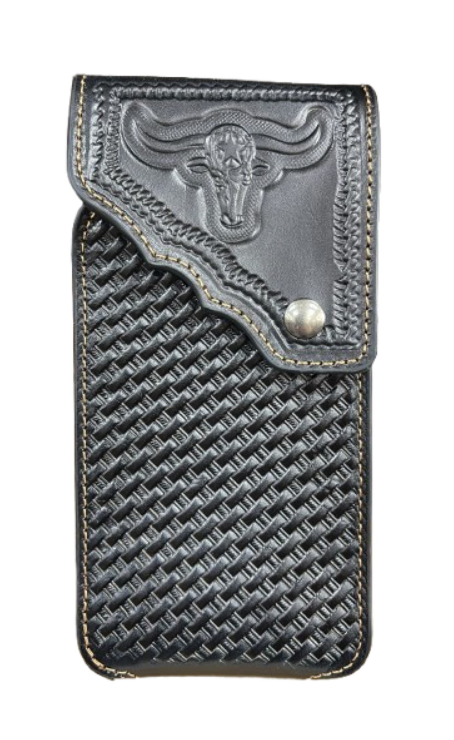 7" LONGHORNS PHONE HOLSTER LEATHER LARGE BELT LOOP CASE UNIVERSAL HANDMADE