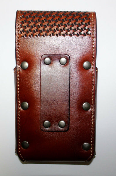 7" LONGHORNS LEATHER PHONE HOLSTER POUCH EXTRA LARGE  BELT LOOP CELL PHONE CASE UNIVERSAL OVERSIZE #EH12698