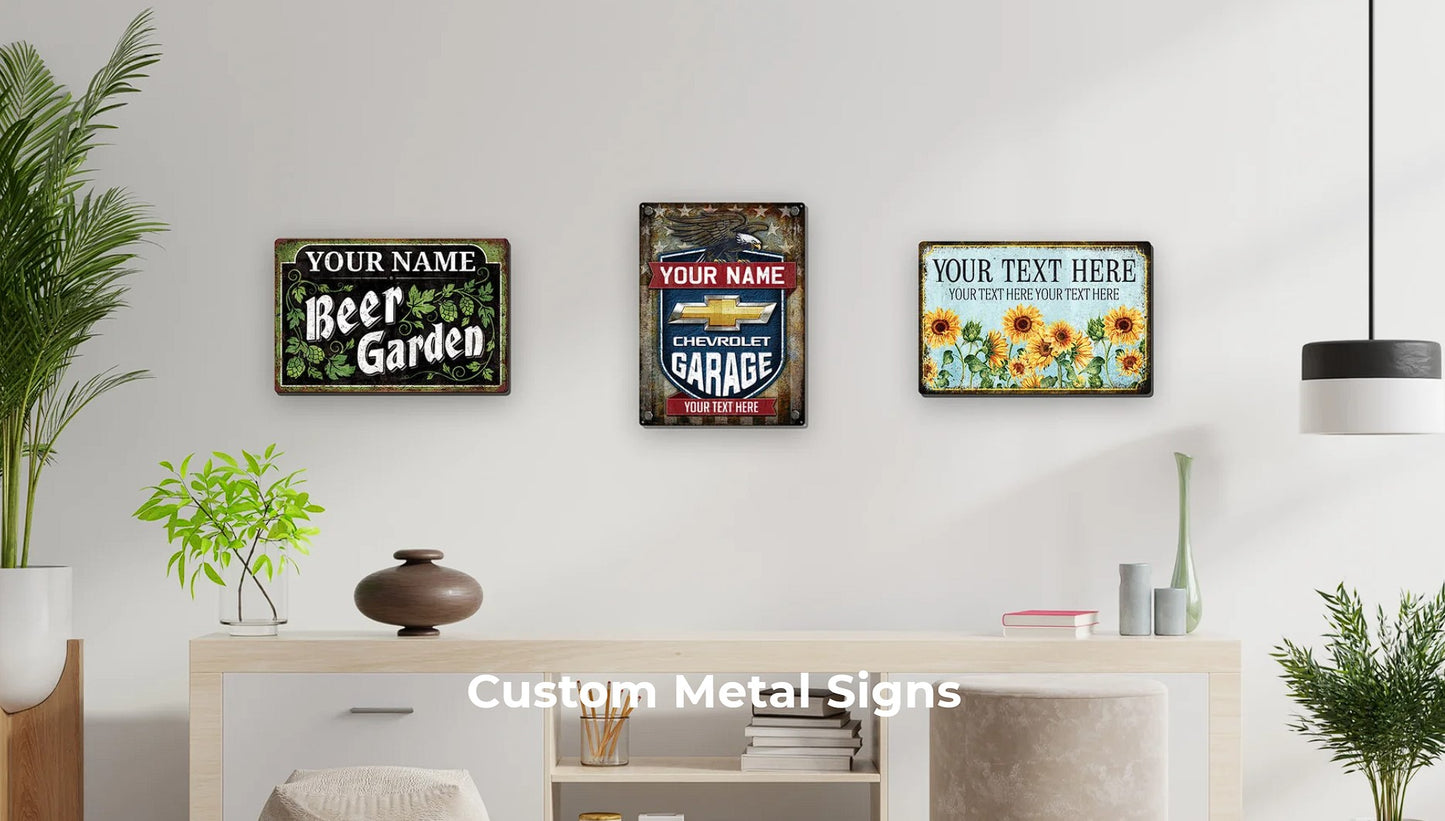 #EH10493 CUSTOM NAME ALUMINUM METAL SIGN WESTERN HOME DECOR HANDMADE NEW