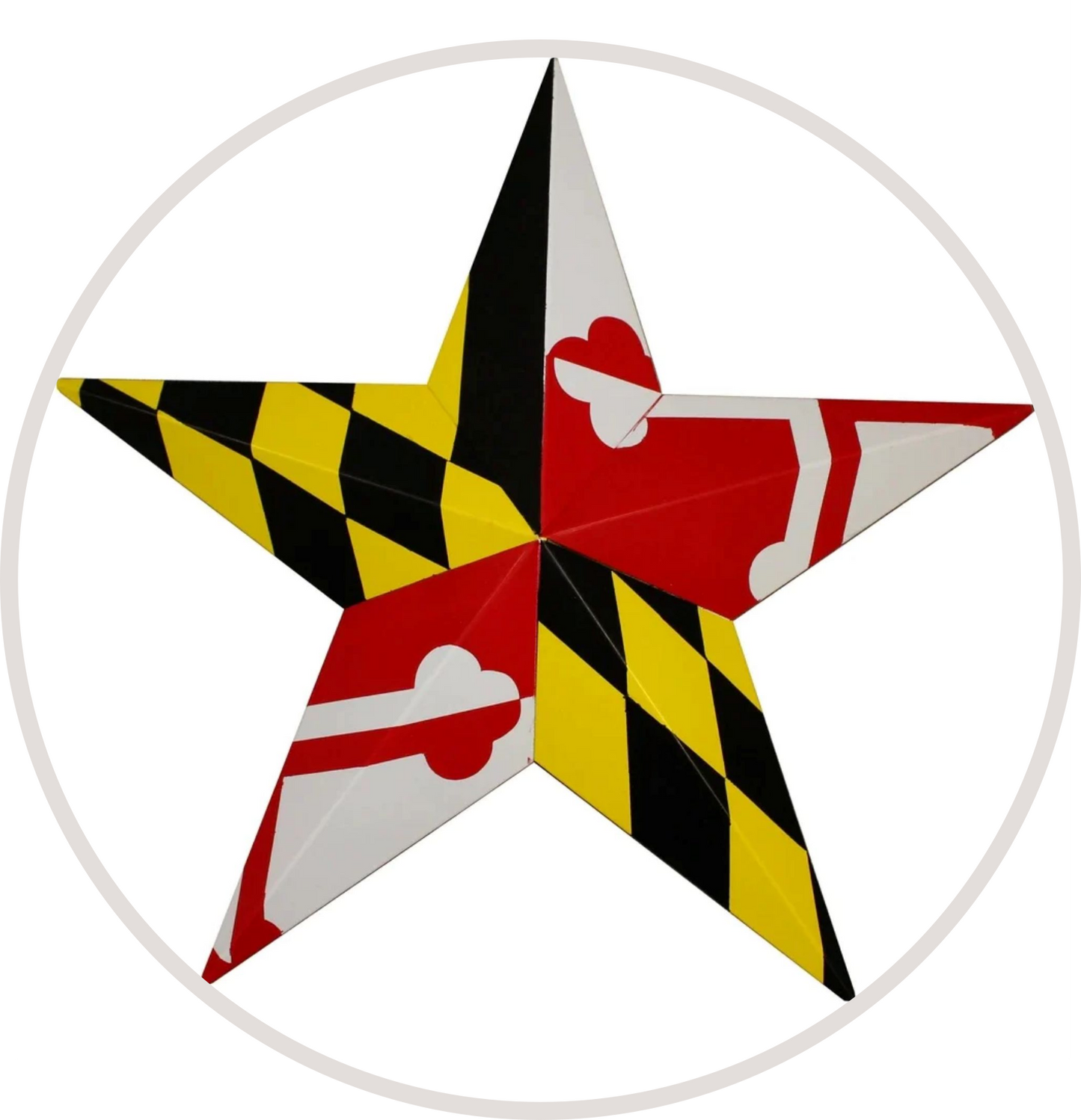 MARYLAND FLAG BARN METAL STAR WITH SOLID RING WESTERN HOME DECOR HANDMADE 24",30",36" #EH13170