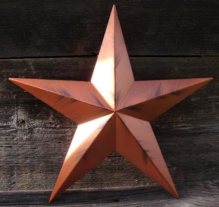 #EH10412 RUSTIC BARN STAR 32",40",53" METAL WALL ART MULTI COLOR WESTERN HOME DECOR HANDMADE