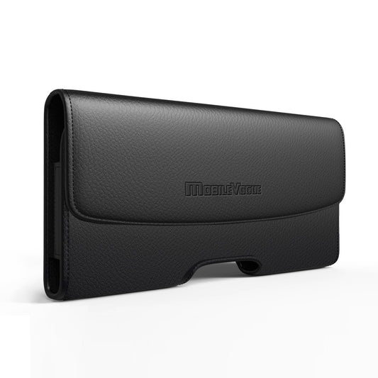 MV500-BK HORIZONTAL LEATHER POUCH WITH CARD HOLDER IN BLACK UNIVERSAL -- FREE SHIPPING