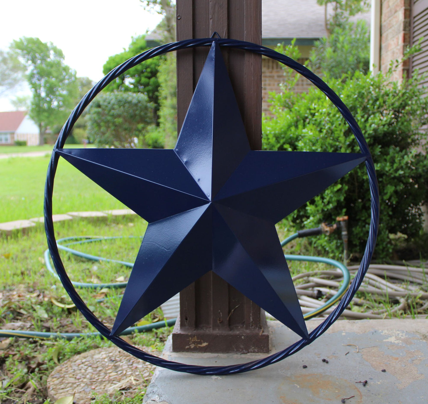 RUSTIC NAVY BLUE MIDNIGHT BARN LONE STAR TWISTED ROPE RING WESTERN HOME DECOR HANDMADE 12",24",36" #EH12600