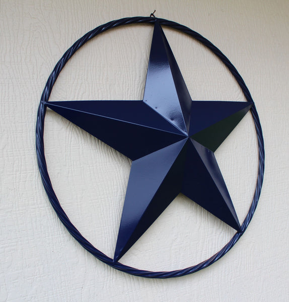 RUSTIC NAVY BLUE MIDNIGHT BARN LONE STAR TWISTED ROPE RING WESTERN HOME DECOR HANDMADE 12",24",36" #EH12600