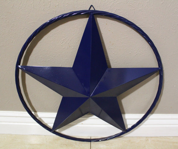 RUSTIC NAVY BLUE MIDNIGHT BARN LONE STAR TWISTED ROPE RING WESTERN HOME DECOR HANDMADE 12",24",36" #EH12600