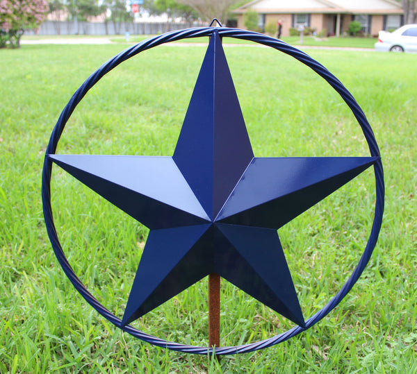 RUSTIC NAVY BLUE MIDNIGHT BARN LONE STAR TWISTED ROPE RING WESTERN HOME DECOR HANDMADE 12",24",36" #EH12600