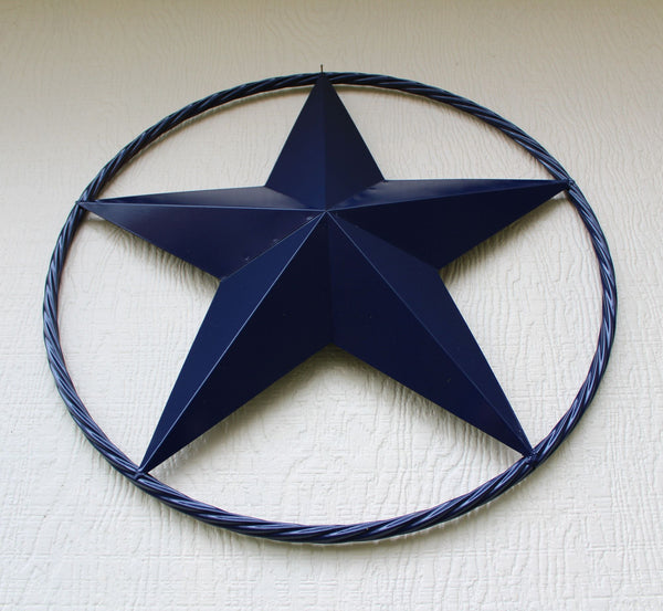 RUSTIC NAVY BLUE MIDNIGHT BARN LONE STAR TWISTED ROPE RING WESTERN HOME DECOR HANDMADE 12",24",36" #EH12600