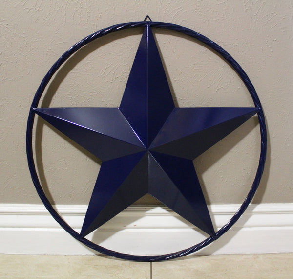 RUSTIC NAVY BLUE MIDNIGHT BARN LONE STAR TWISTED ROPE RING WESTERN HOME DECOR HANDMADE 12",24",36" #EH12600