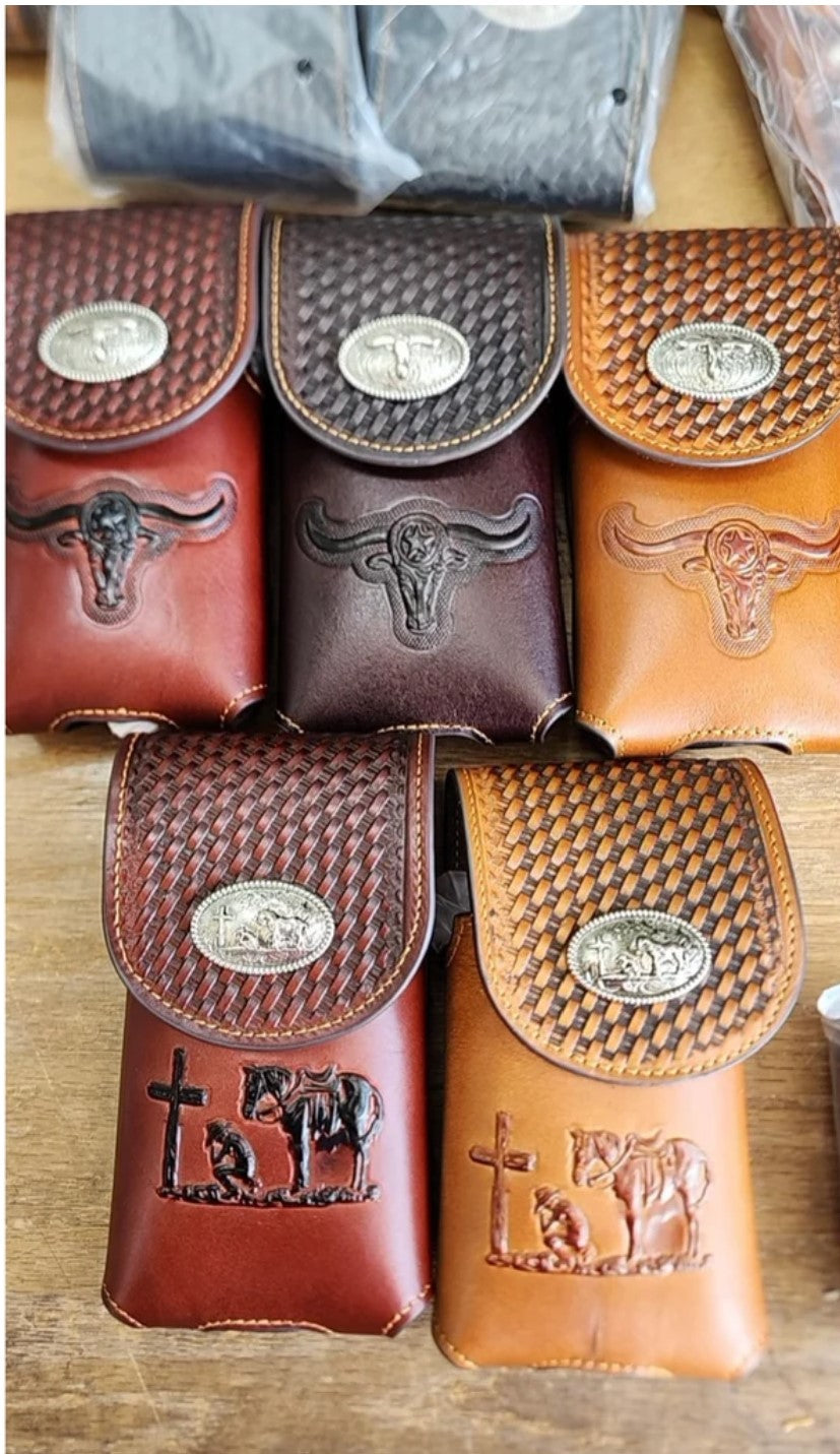 7" LEATHER HOLSTER POUCH EXTRA LARGE  BELT LOOP CELL PHONE CASE UNIVERSAL OVERSIZE MULTI STYLES