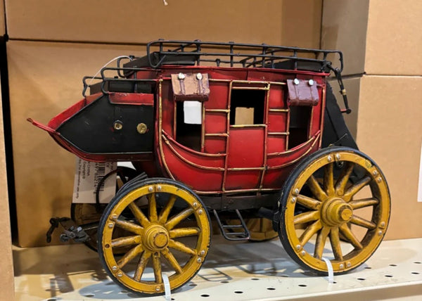 METAL STAGECOACH METAL ART FIGURINE VINTAGE WESTERN HOME GARDEN DECOR HANDMADE  #EH12880