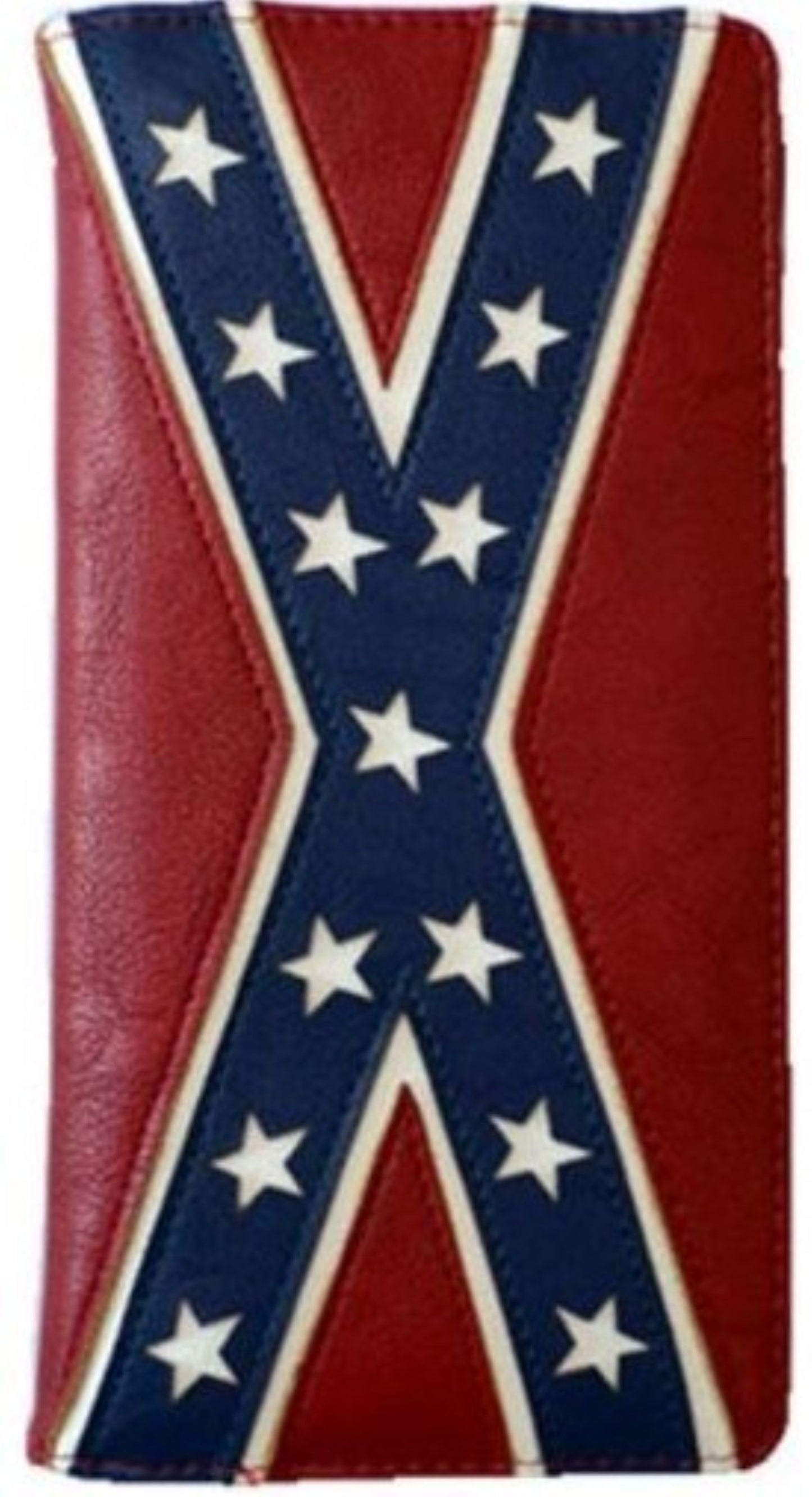 REBEL FLAG WALLET CHECK BOOK LEATHER WALLET WESTERN FASHION HANDMADE NEW #EH13318