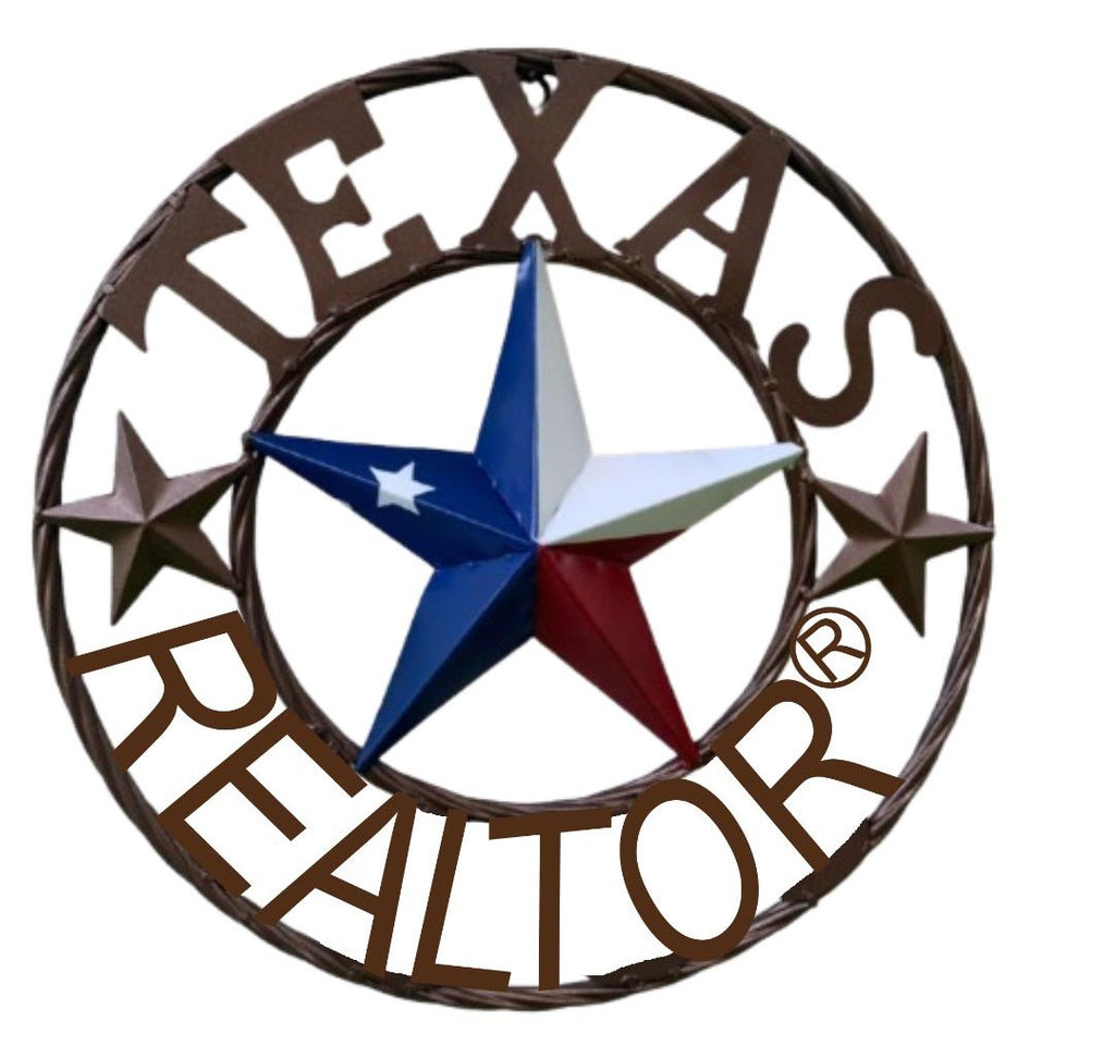 REALTOR STYLE YOUR CUSTOM NAME STAR METAL BARN 3d RED WHITE BLUE WITH BRONZE TWIST ROPE RING WESTERN HOME DECOR HANDMADE  18",24",32"