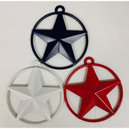 SOLID RING BARN STAR 3",4",6",9",12" METAL LONE STAR WESTERN HOME DECOR HANDMADE-#EH10026