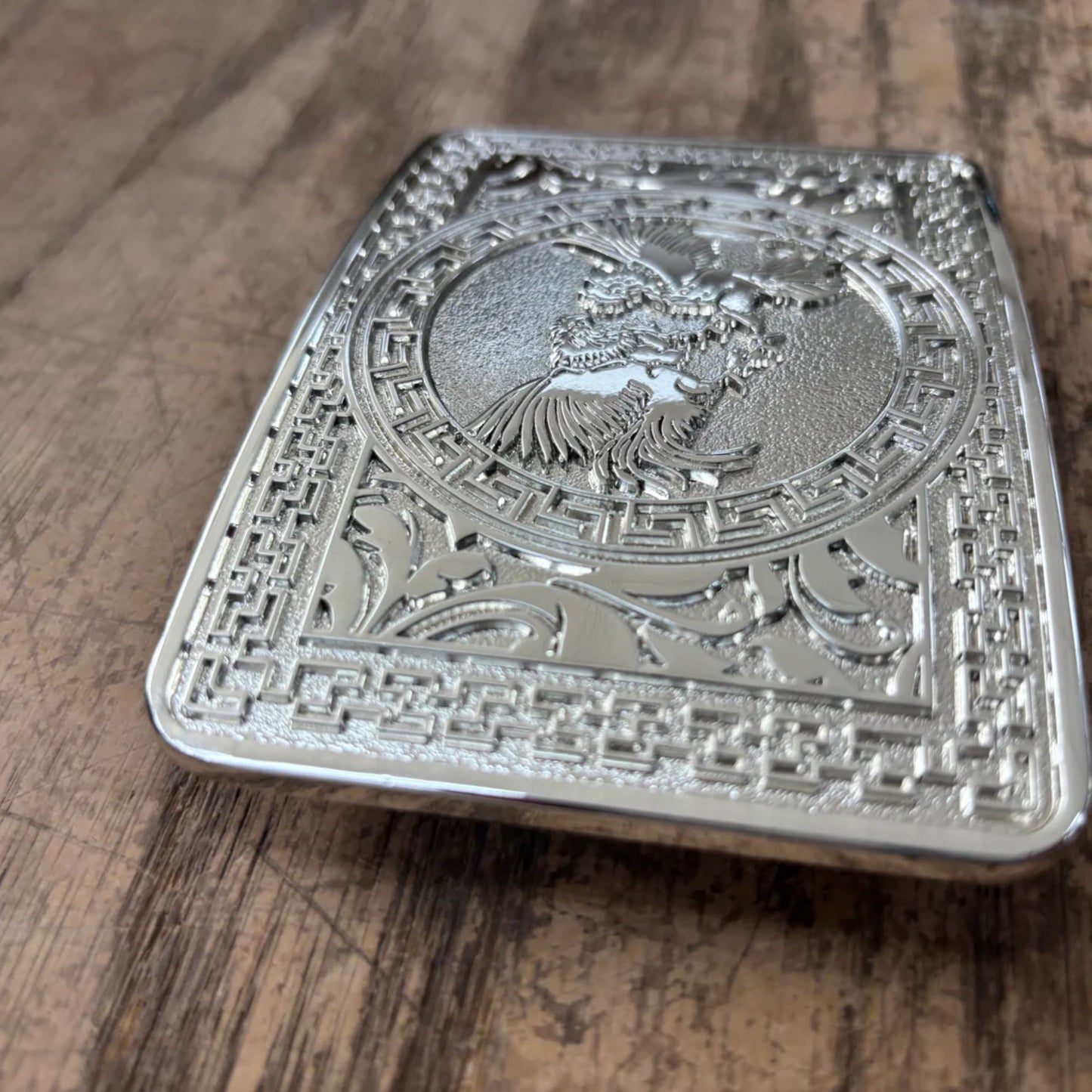 COCK FIGHTING ROOSTER BELT BUCKLE SILVER WESTERN METAL BUCKLE FASHION ART 4.5" X 3.5"  #EH13233