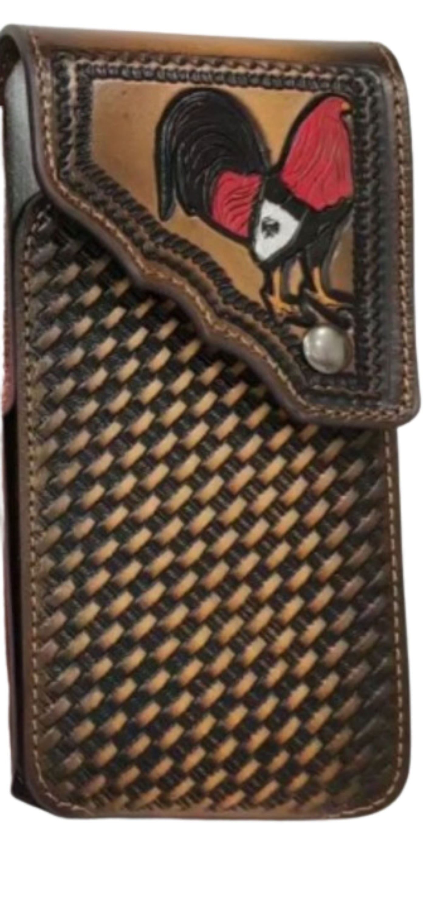 7" ROOSTER PHONE HOLSTER LEATHER LARGE BELT LOOP CASE UNIVERSAL HANDMADE