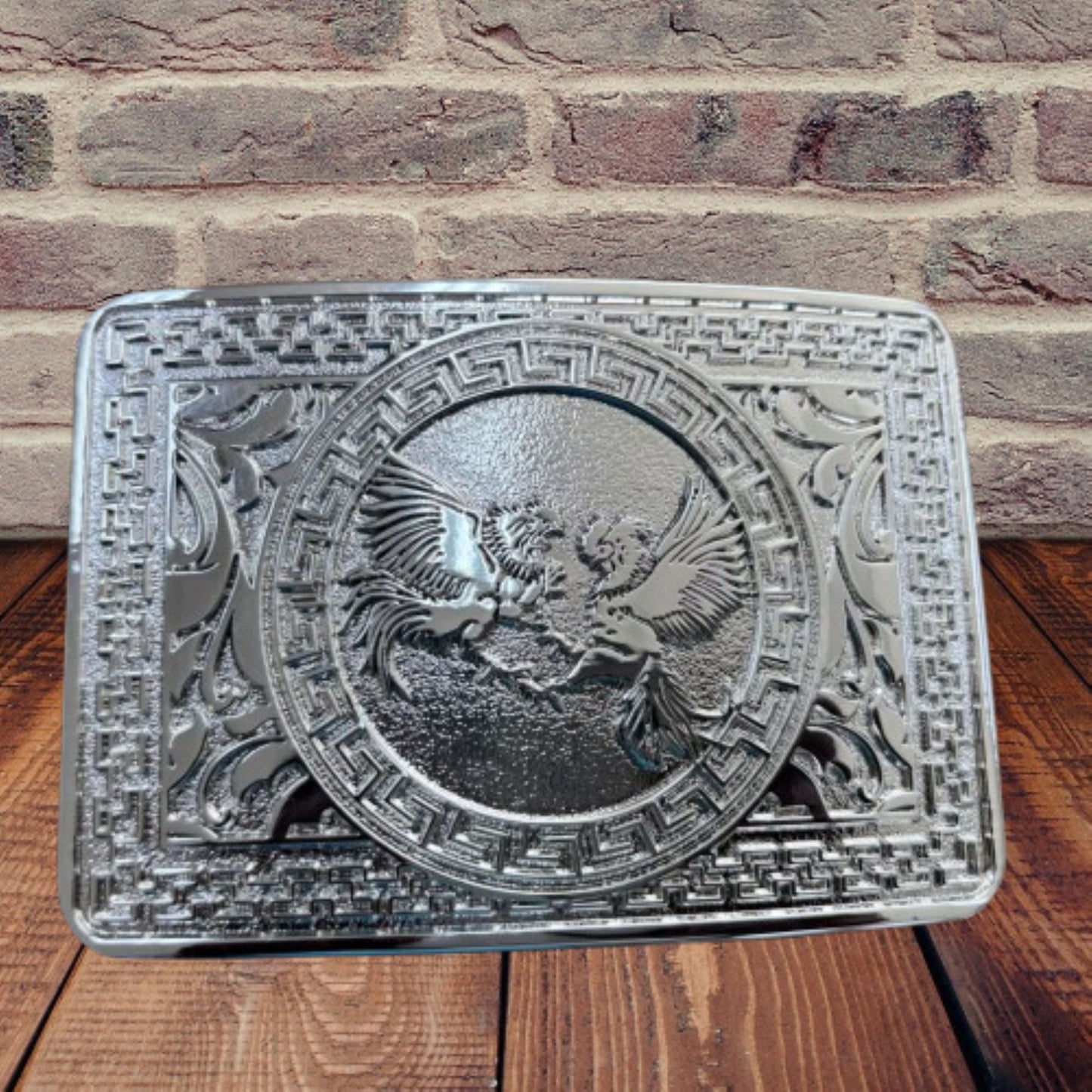 COCK FIGHTING ROOSTER BELT BUCKLE SILVER WESTERN METAL BUCKLE FASHION ART 4.5" X 3.5"  #EH13233