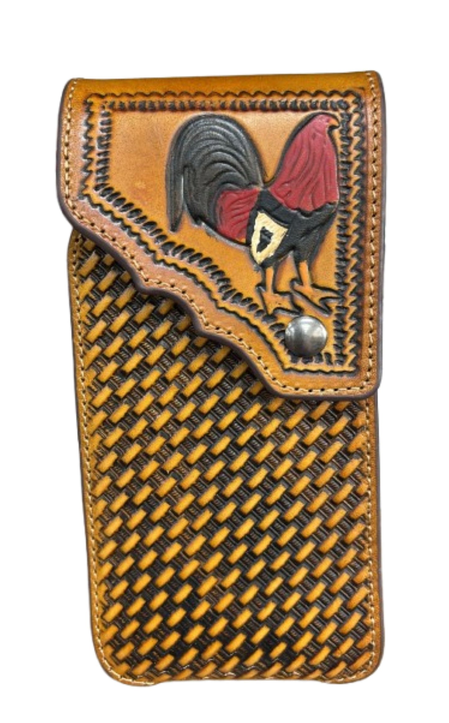7" ROOSTER PHONE HOLSTER LEATHER LARGE BELT LOOP CASE UNIVERSAL HANDMADE