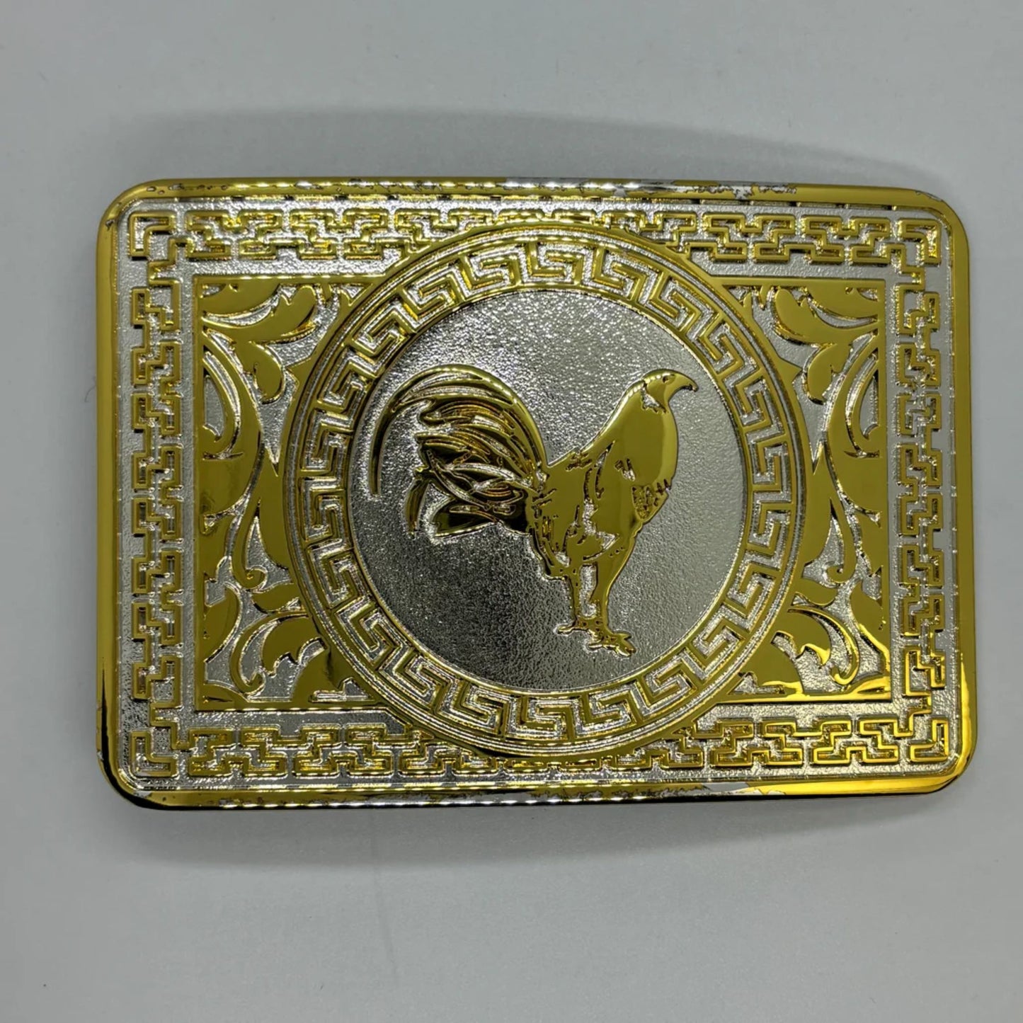 ROOSTER BELT BUCKLE SILVER WESTERN METAL BUCKLE FASHION ART 4.5" X 3.5"  #EH13081