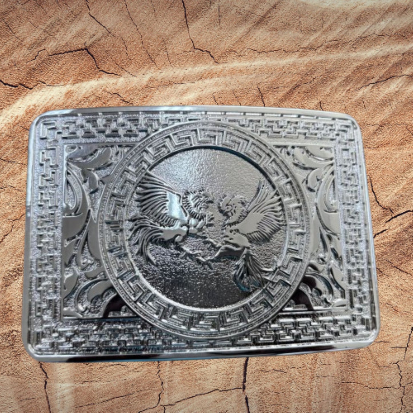 COCK FIGHTING ROOSTER BELT BUCKLE SILVER WESTERN METAL BUCKLE FASHION ART 4.5" X 3.5"  #EH13233