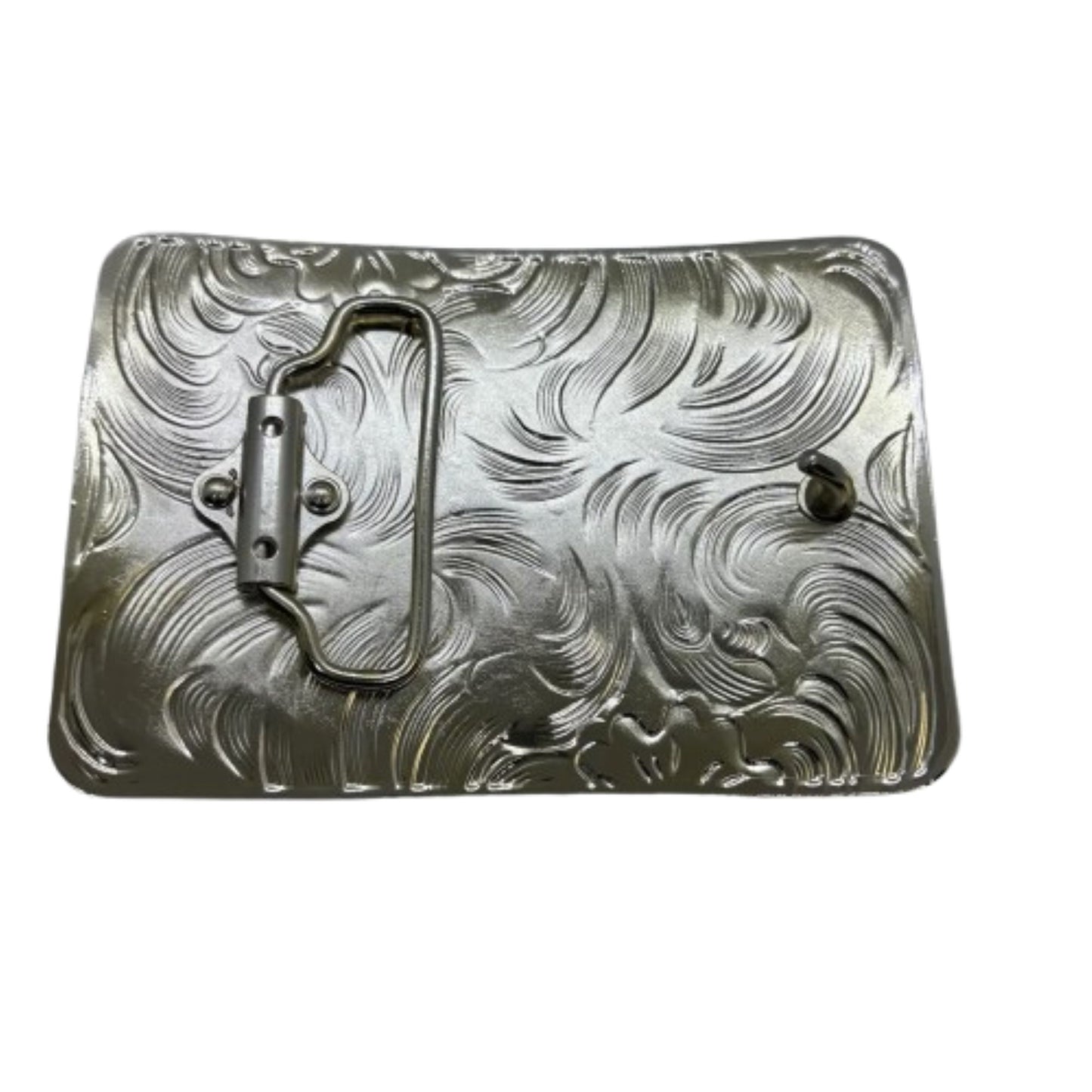 ROOSTER BELT BUCKLE GOLD WHITE WESTERN METAL BUCKLE FASHION ART 4.5" X 3.5"  #EH13237