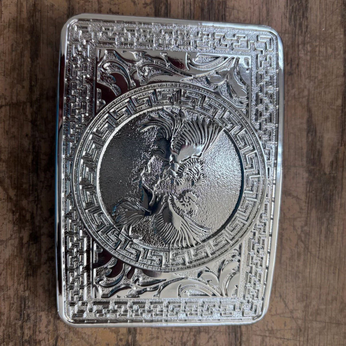 COCK FIGHTING ROOSTER BELT BUCKLE SILVER WESTERN METAL BUCKLE FASHION ART 4.5" X 3.5"  #EH13233
