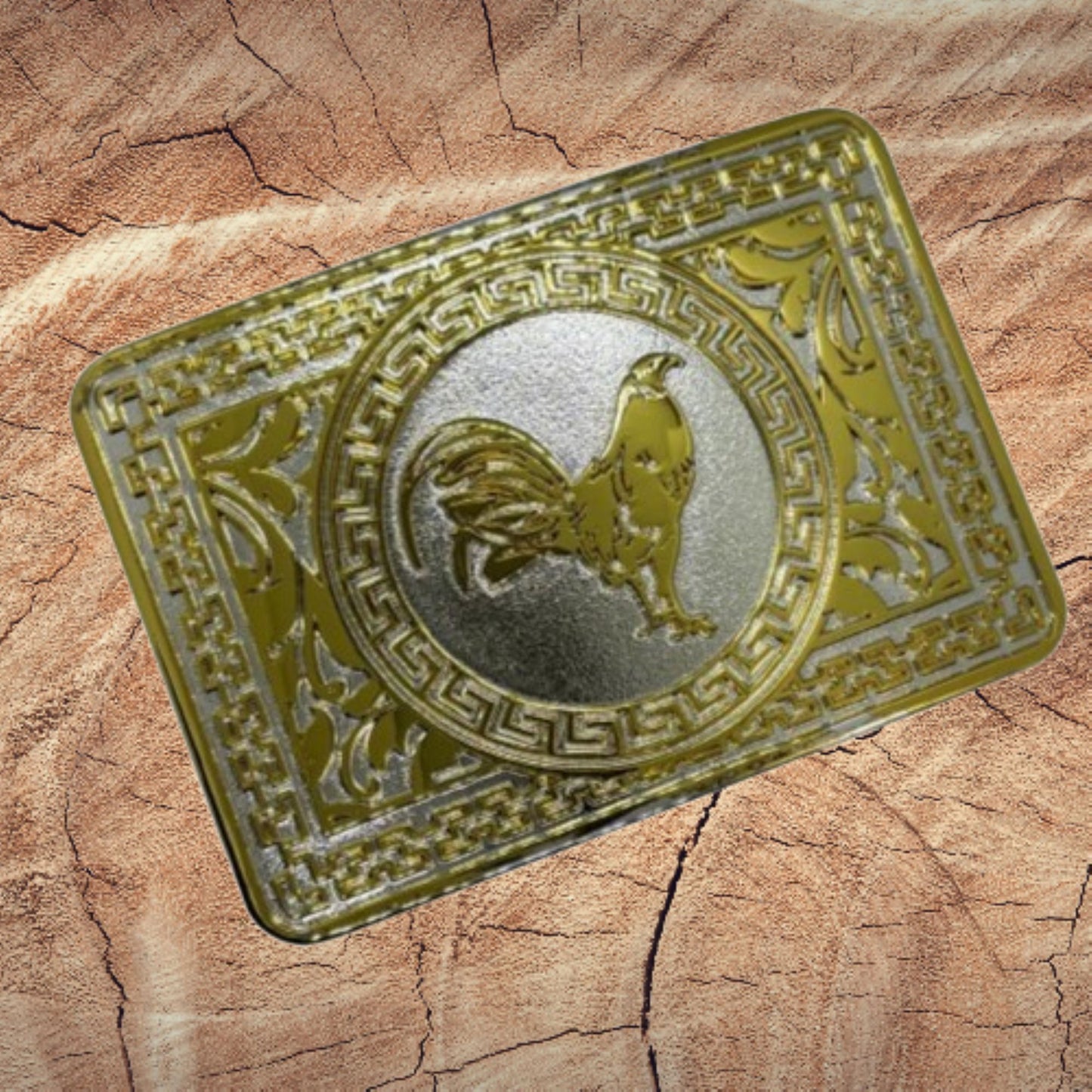 ROOSTER BELT BUCKLE SILVER WESTERN METAL BUCKLE FASHION ART 4.5" X 3.5"  #EH13081