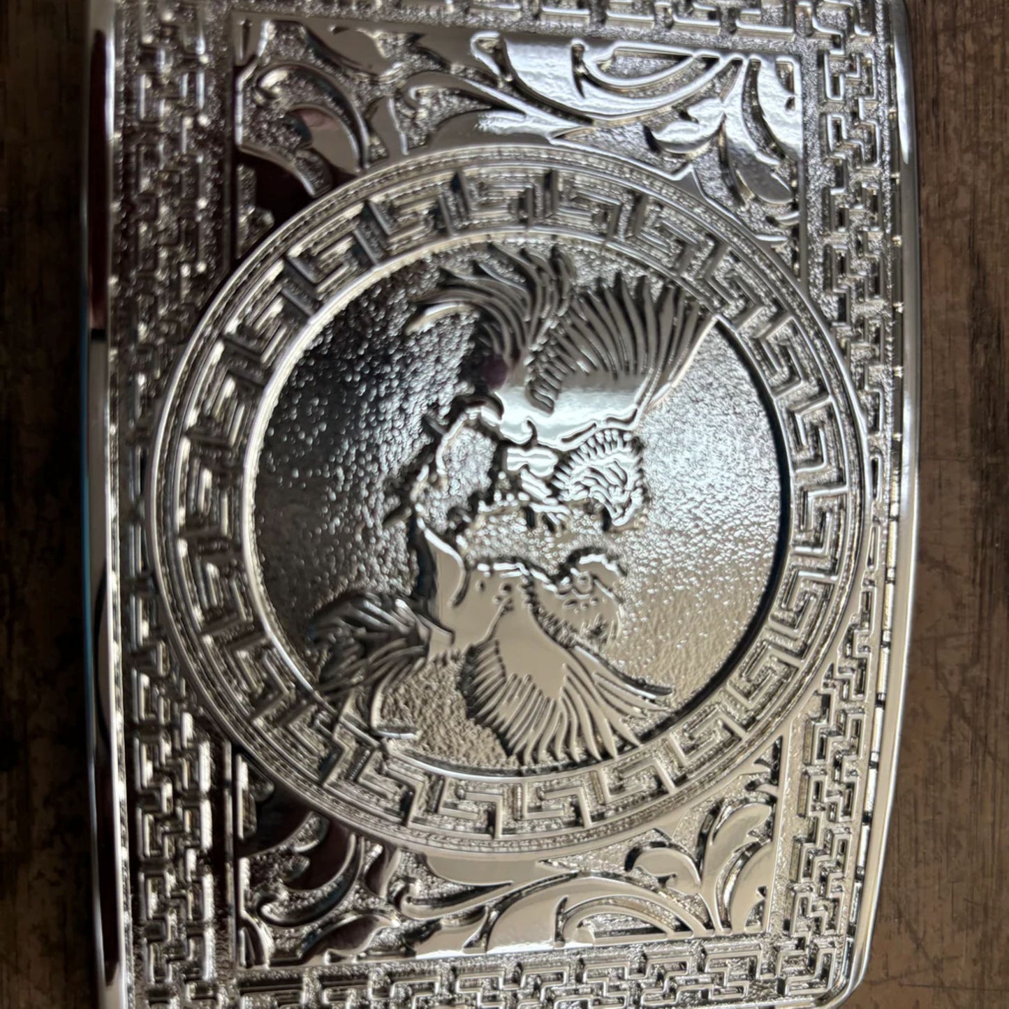 COCK FIGHTING ROOSTER BELT BUCKLE SILVER WESTERN METAL BUCKLE FASHION ART 4.5" X 3.5"  #EH13233