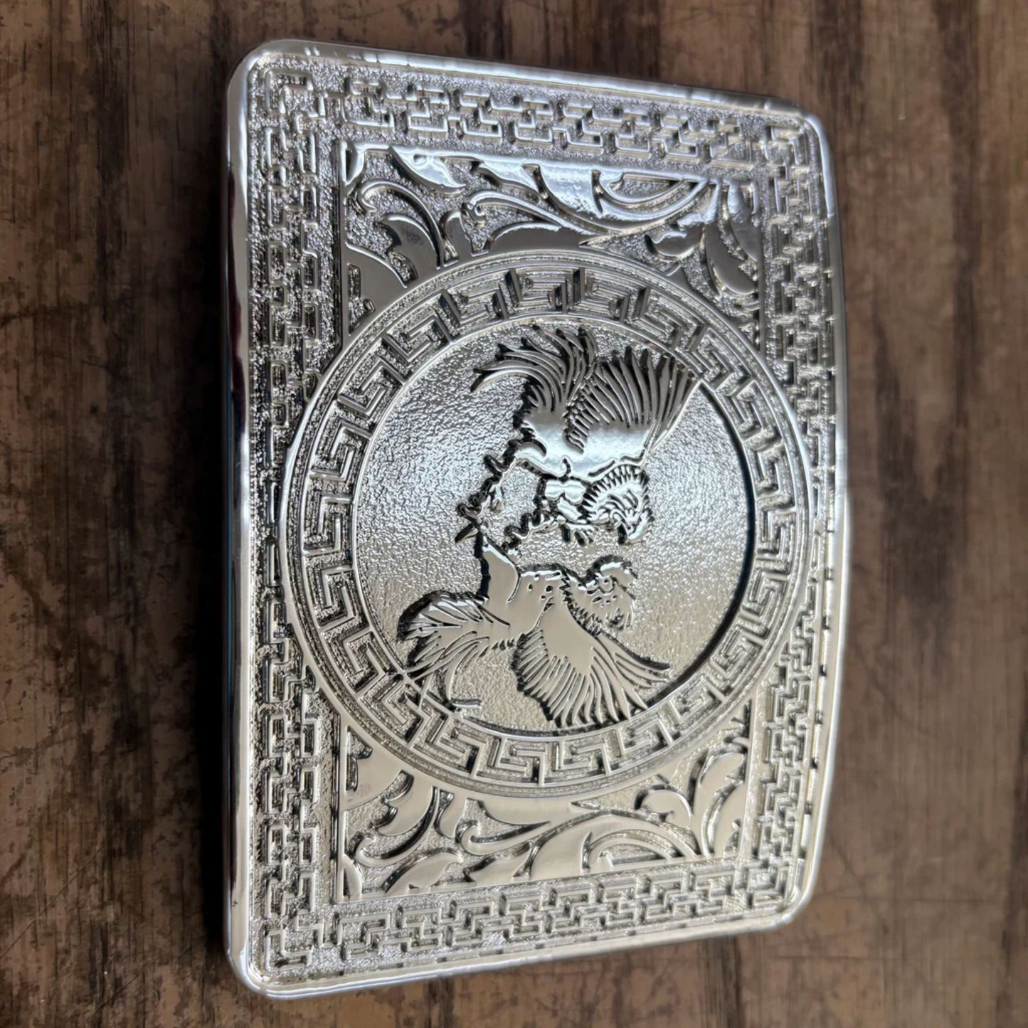 COCK FIGHTING ROOSTER BELT BUCKLE SILVER WESTERN METAL BUCKLE FASHION ART 4.5" X 3.5"  #EH13233