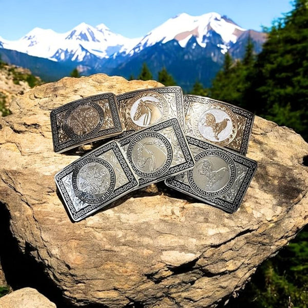 ROOSTER BELT BUCKLE SILVER WESTERN METAL BUCKLE FASHION ART 4.5" X 3.5"  #EH13081