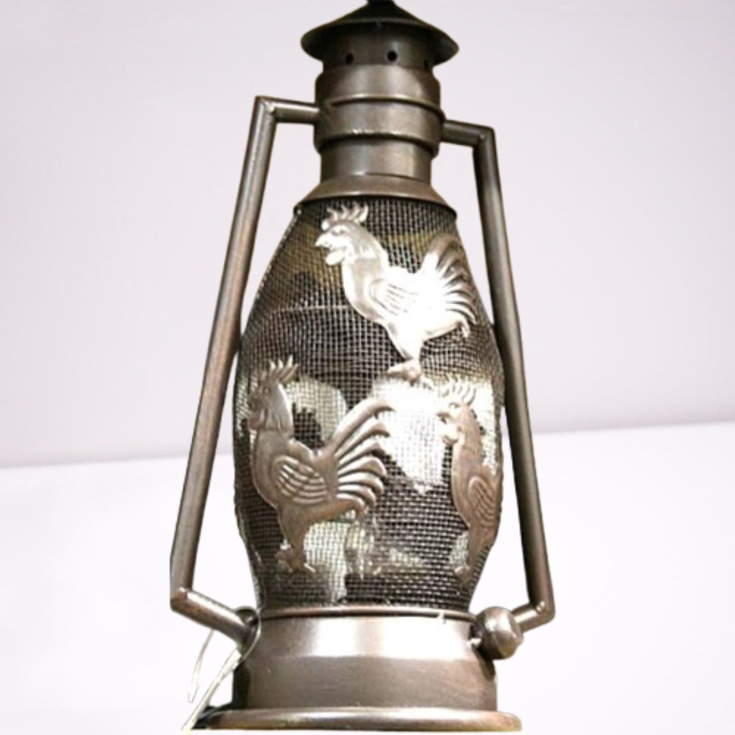 ROOSTER CHICKEN METAL RUSTY ART LAMP LIGHTING WESTERN HOME WALL COUNTRY LANTERN #EH12732
