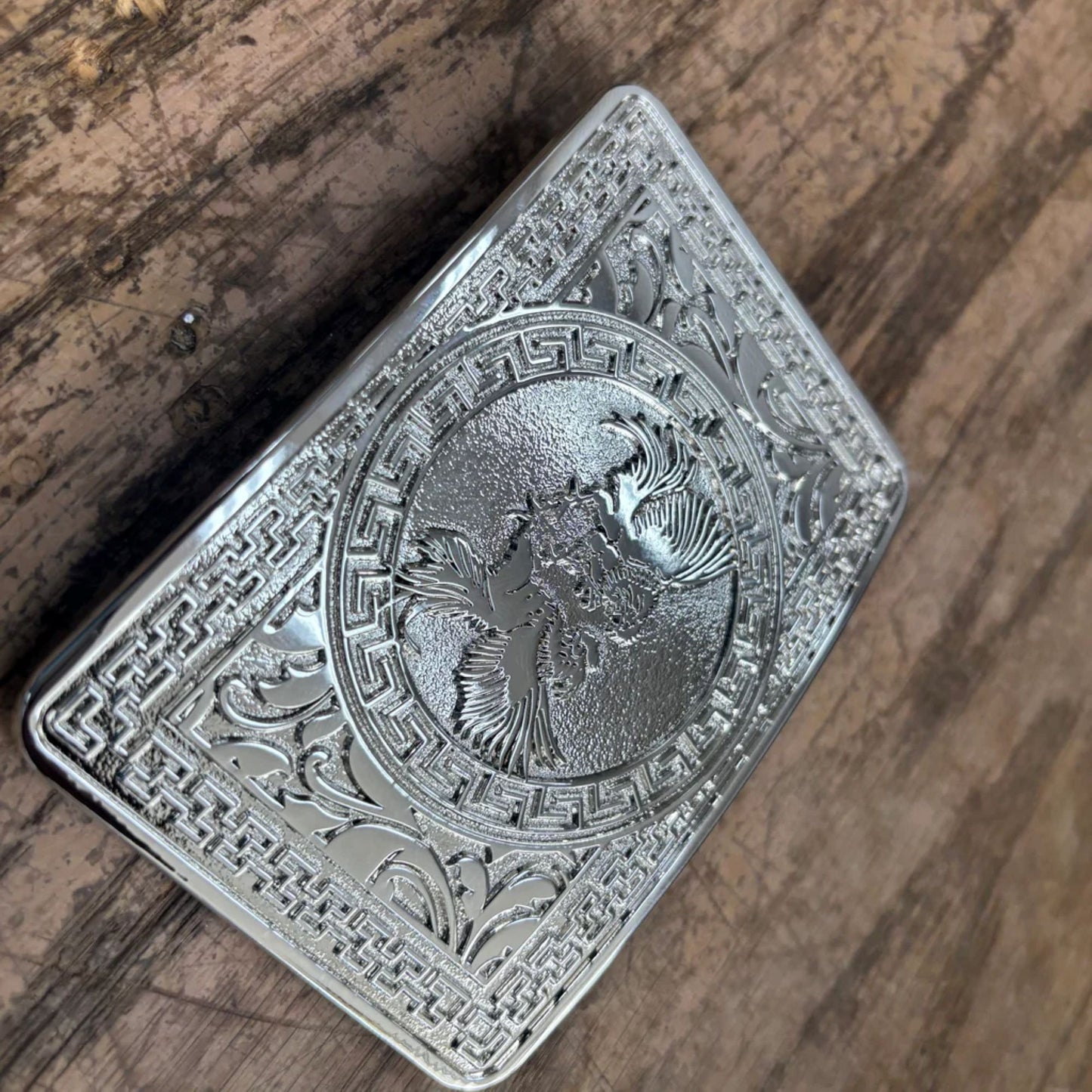 COCK FIGHTING ROOSTER BELT BUCKLE SILVER WESTERN METAL BUCKLE FASHION ART 4.5" X 3.5"  #EH13233