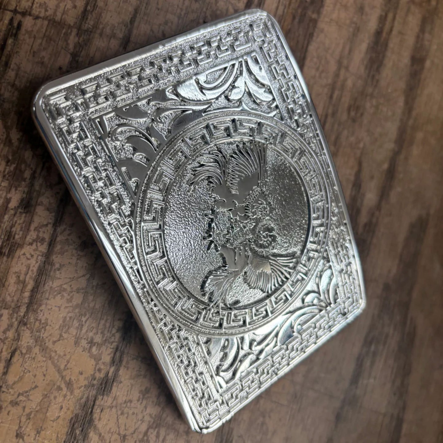 COCK FIGHTING ROOSTER BELT BUCKLE SILVER WESTERN METAL BUCKLE FASHION ART 4.5" X 3.5"  #EH13233