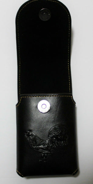 7" ROOSTER BROWN EMBOSSED LEATHER POUCH EXTRA LARGE  BELT LOOP HOLSTER CELL PHONE CASE UNIVERSAL OVERSIZE #EH12925--FREE SHIPPING