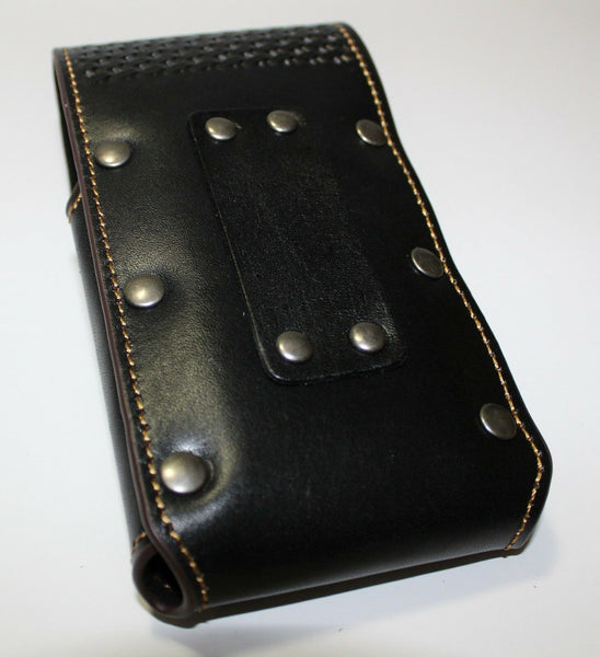 7" ROOSTER BROWN EMBOSSED LEATHER POUCH EXTRA LARGE  BELT LOOP HOLSTER CELL PHONE CASE UNIVERSAL OVERSIZE #EH12925--FREE SHIPPING