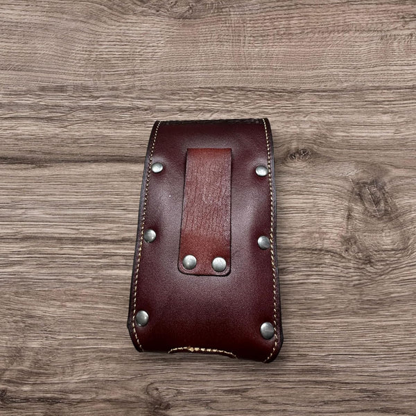 7" ROOSTER BROWN EMBOSSED LEATHER POUCH EXTRA LARGE  BELT LOOP HOLSTER CELL PHONE CASE UNIVERSAL OVERSIZE #EH12925--FREE SHIPPING