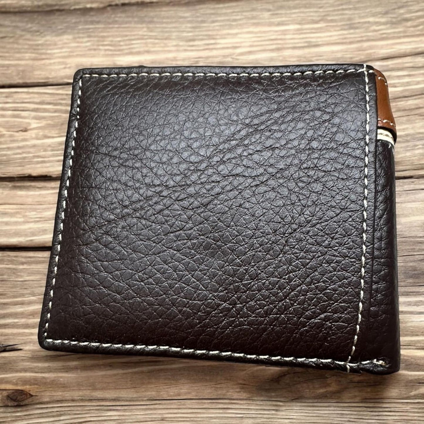 Mens Wallet Floral Tooled Rooster Horseshoe Concho Coffee Embossed Cowboy Western Leather Wallet High End Leather Mens Wallets Leather Rodeo Gifts For Men #EH13044, 5" x 5" x 1"
