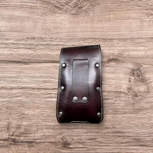 7" ROOSTER BROWN EMBOSSED LEATHER POUCH EXTRA LARGE  BELT LOOP HOLSTER CELL PHONE CASE UNIVERSAL OVERSIZE #EH12925--FREE SHIPPING