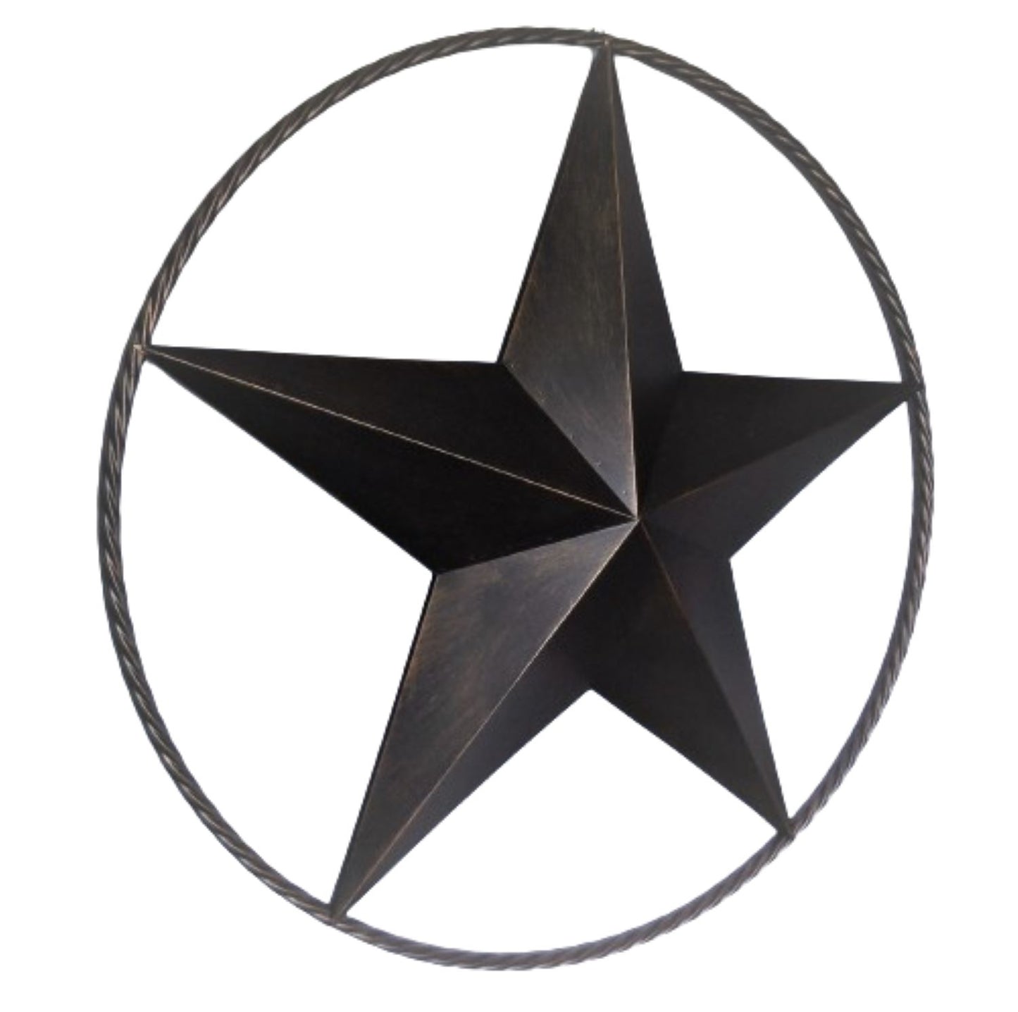 12" TO 72" BARN METAL STAR TWISTED ROPE RING RUSTIC BRONZE WESTERN HOME DECOR HANDMADE #EH10008