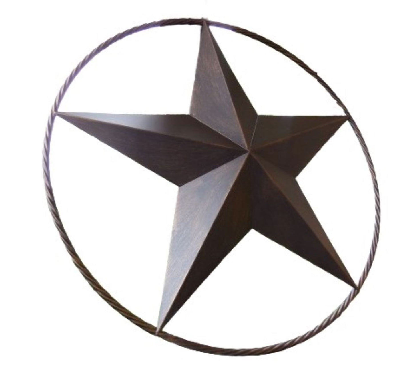 12" TO 72" BARN METAL STAR TWISTED ROPE RING RUSTIC BRONZE WESTERN HOME DECOR HANDMADE #EH10008