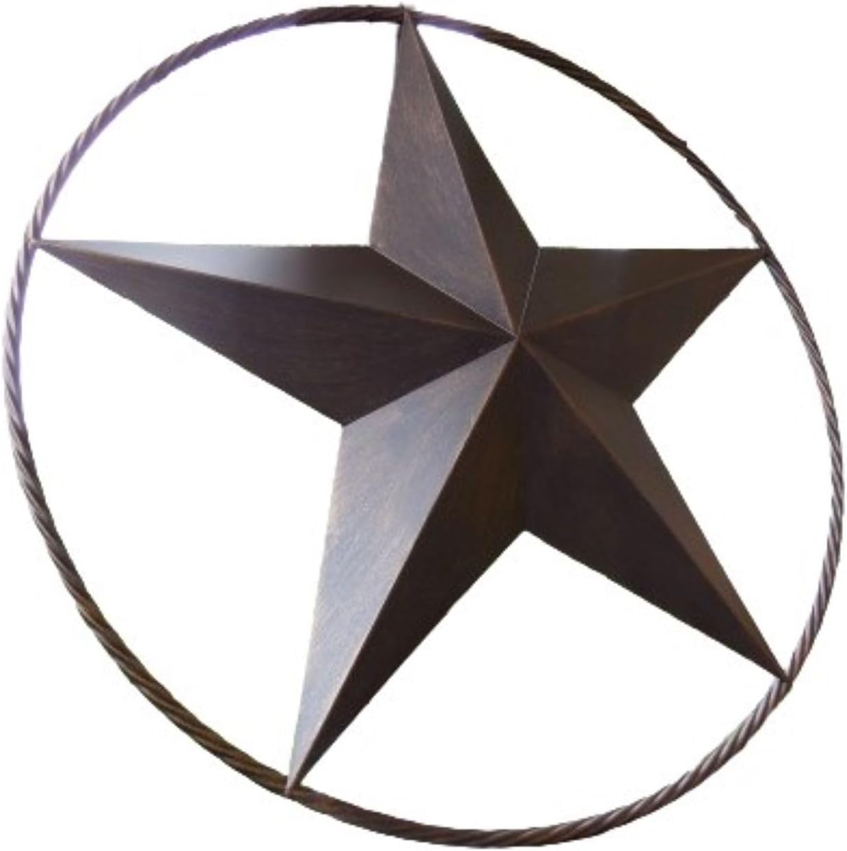 12" TO 72" BARN METAL STAR TWISTED ROPE RING RUSTIC BRONZE WESTERN HOME DECOR HANDMADE #EH10008