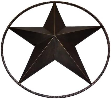 12" TO 72" BARN METAL STAR TWISTED ROPE RING RUSTIC BRONZE WESTERN HOME DECOR HANDMADE #EH10008