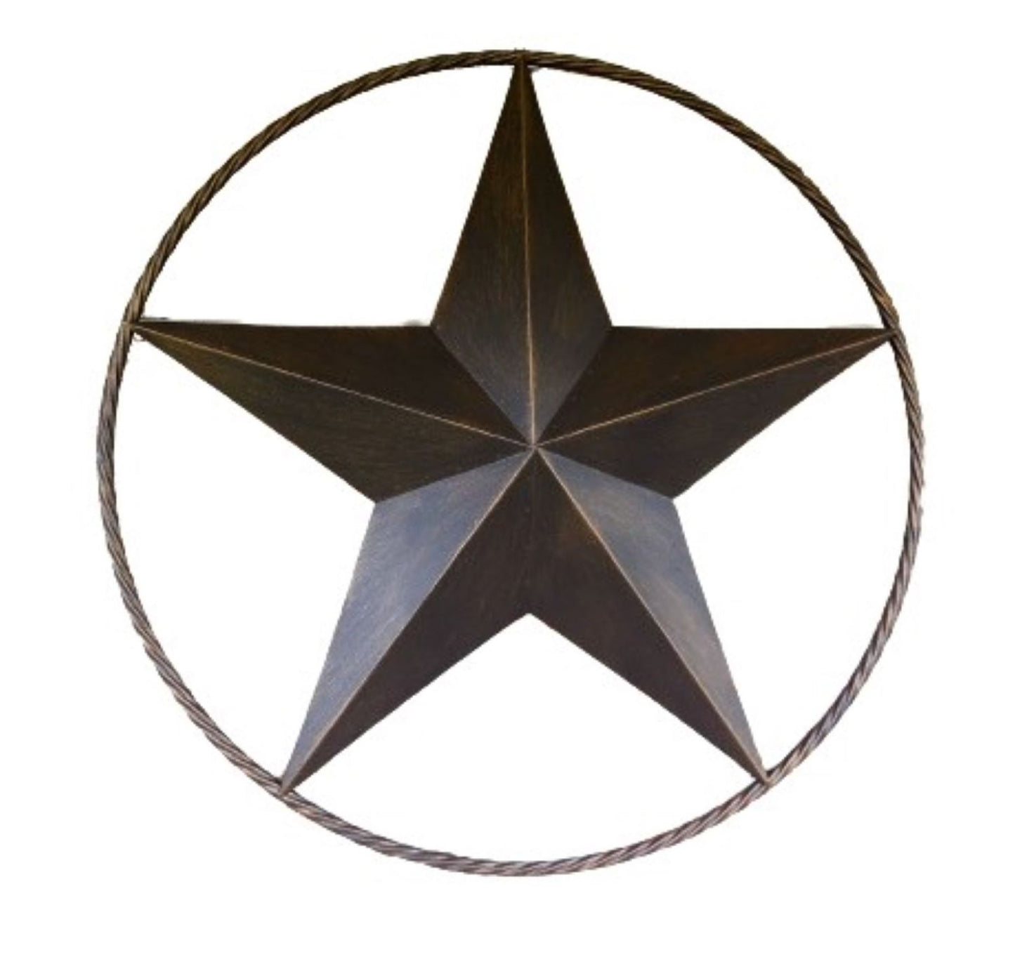 12" TO 72" BARN METAL STAR TWISTED ROPE RING RUSTIC BRONZE WESTERN HOME DECOR HANDMADE #EH10008