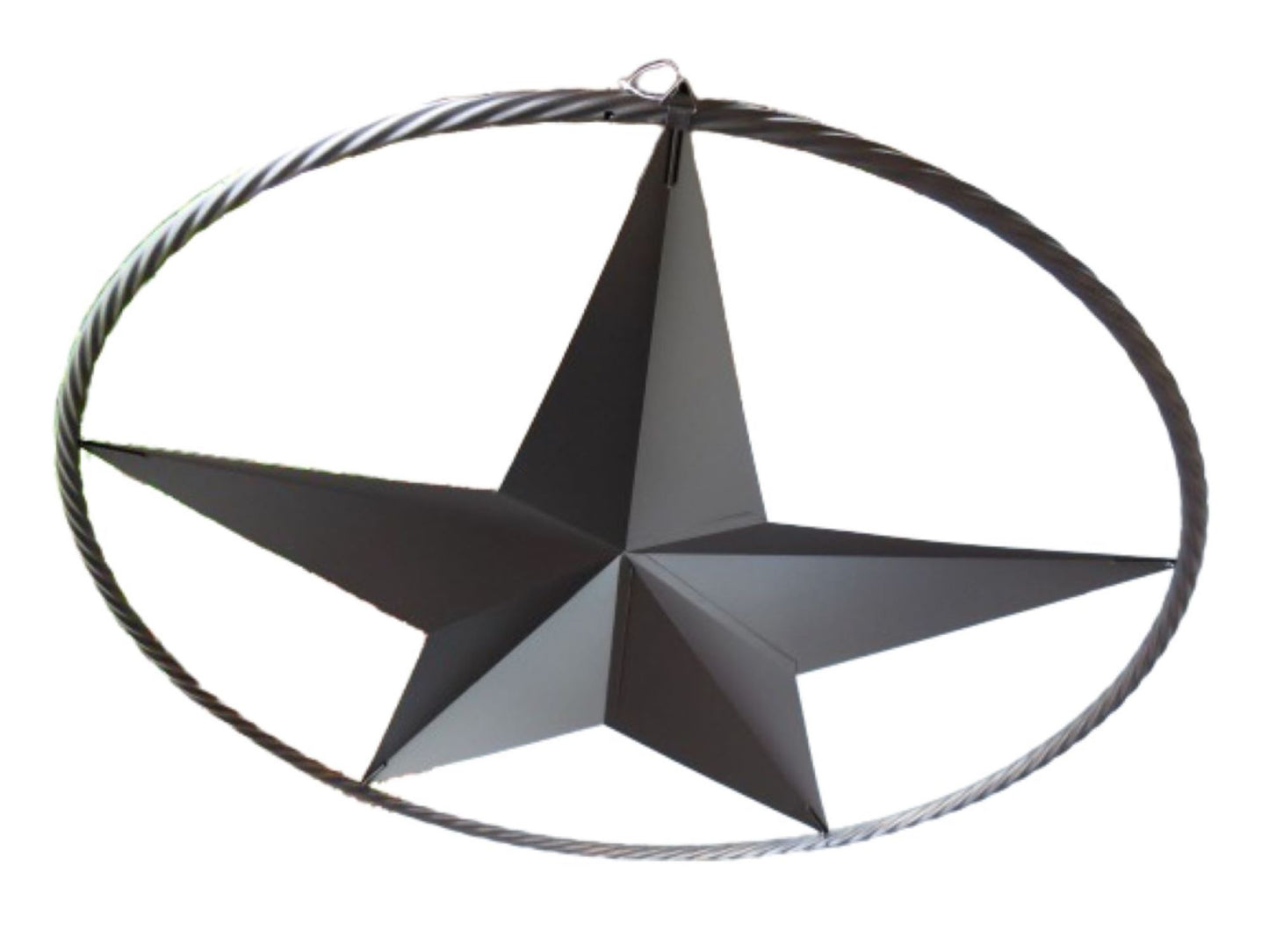 12" TO 72" BARN METAL STAR TWISTED ROPE RING RUSTIC BRONZE WESTERN HOME DECOR HANDMADE #EH10008