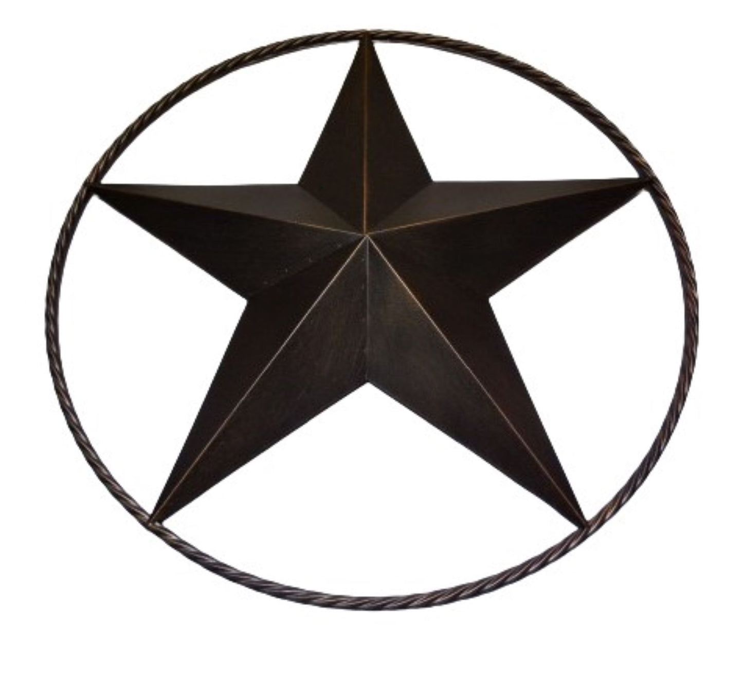 12" TO 72" BARN METAL STAR TWISTED ROPE RING RUSTIC BRONZE WESTERN HOME DECOR HANDMADE #EH10008