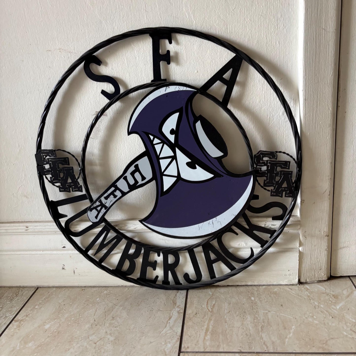 SFA LUMBERJACKS CUSTOM METAL VINTAGE CRAFT SIGN WALL ART TEAM SIGN HANDMADE