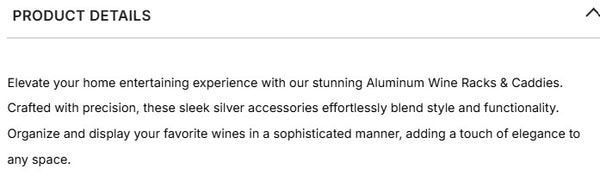 SPLASH WINE BOTTLE STAND WINE ALUMINUM WINE CADDIES WESTERN HOME DECOR HANDMADE NEW #EH13114