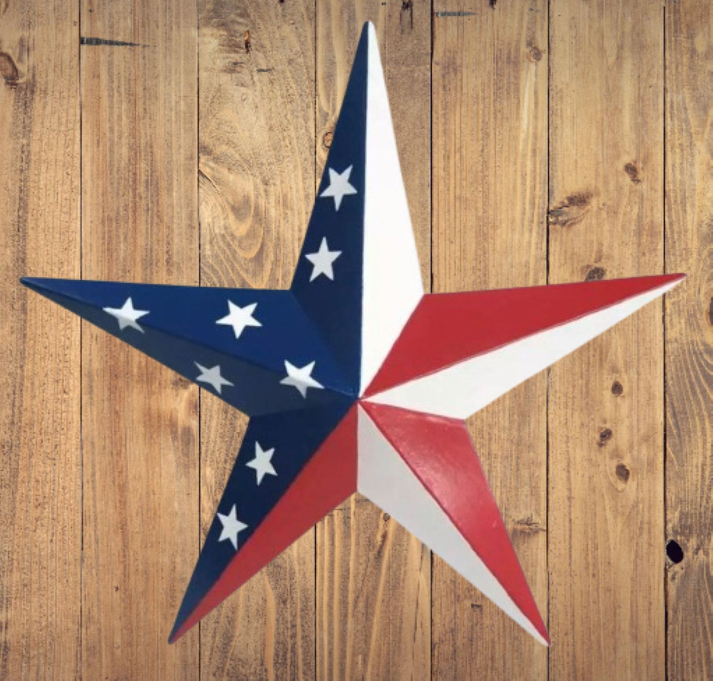 AMERICANA USA FLAG BARN STAR RED WHT BLUE PATRIOTIC METAL STAR HANDMADE 16",24",36" #EH13422