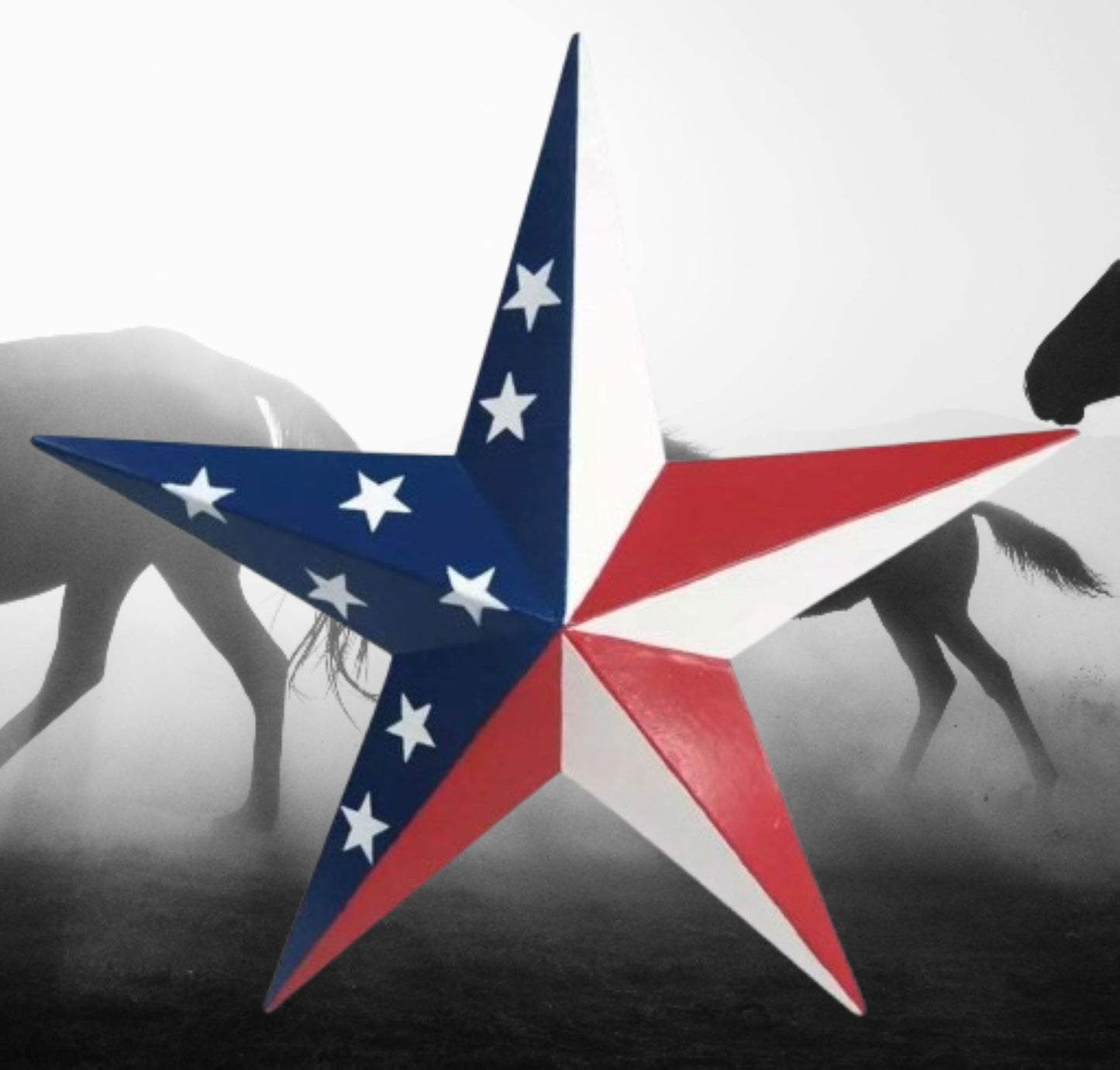 AMERICANA USA FLAG BARN STAR RED WHT BLUE PATRIOTIC METAL STAR HANDMADE 16",24",36" #EH13422