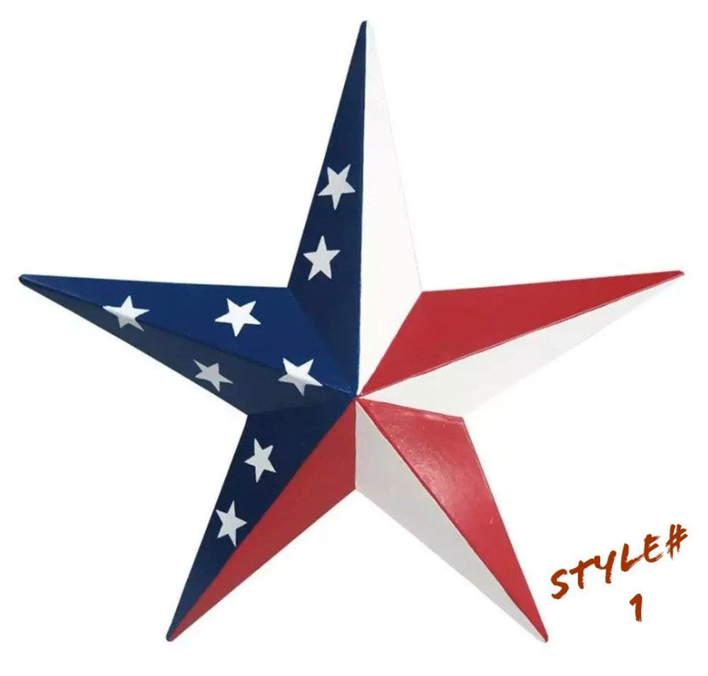 AMERICANA USA FLAG BARN STAR RED WHT BLUE PATRIOTIC METAL STAR HANDMADE 16",24",36" #EH13422