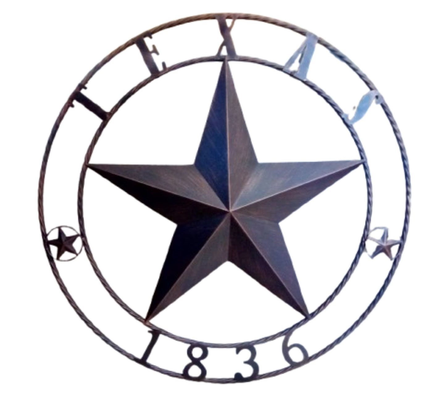 24", 32",36",40" TEXAS 1836 RUSTIC BROWN BARN STAR METAL WALL WESTERN HOME DECOR HANDMADE #EH10974